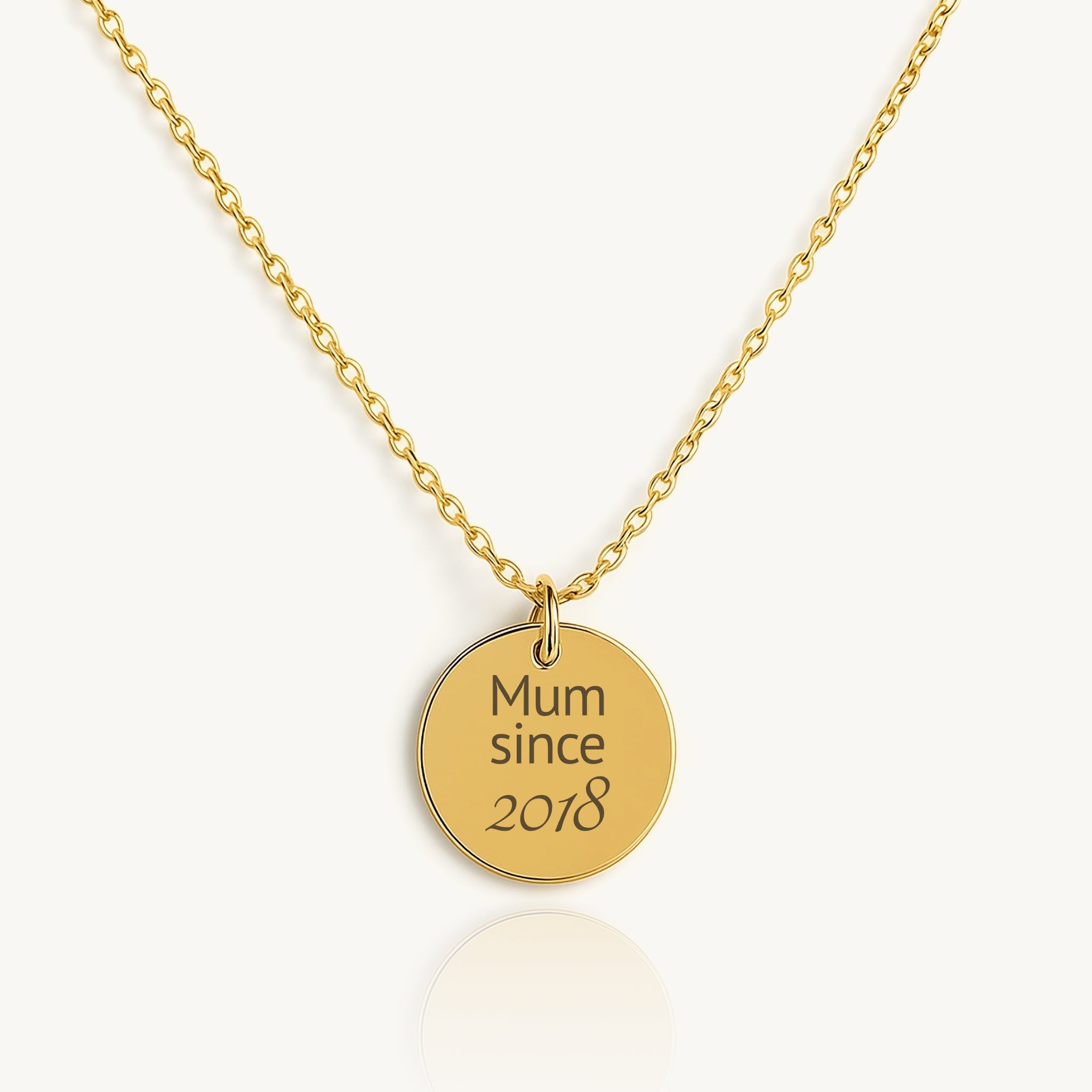 Halskette mit rundem Anhänger / Mum since