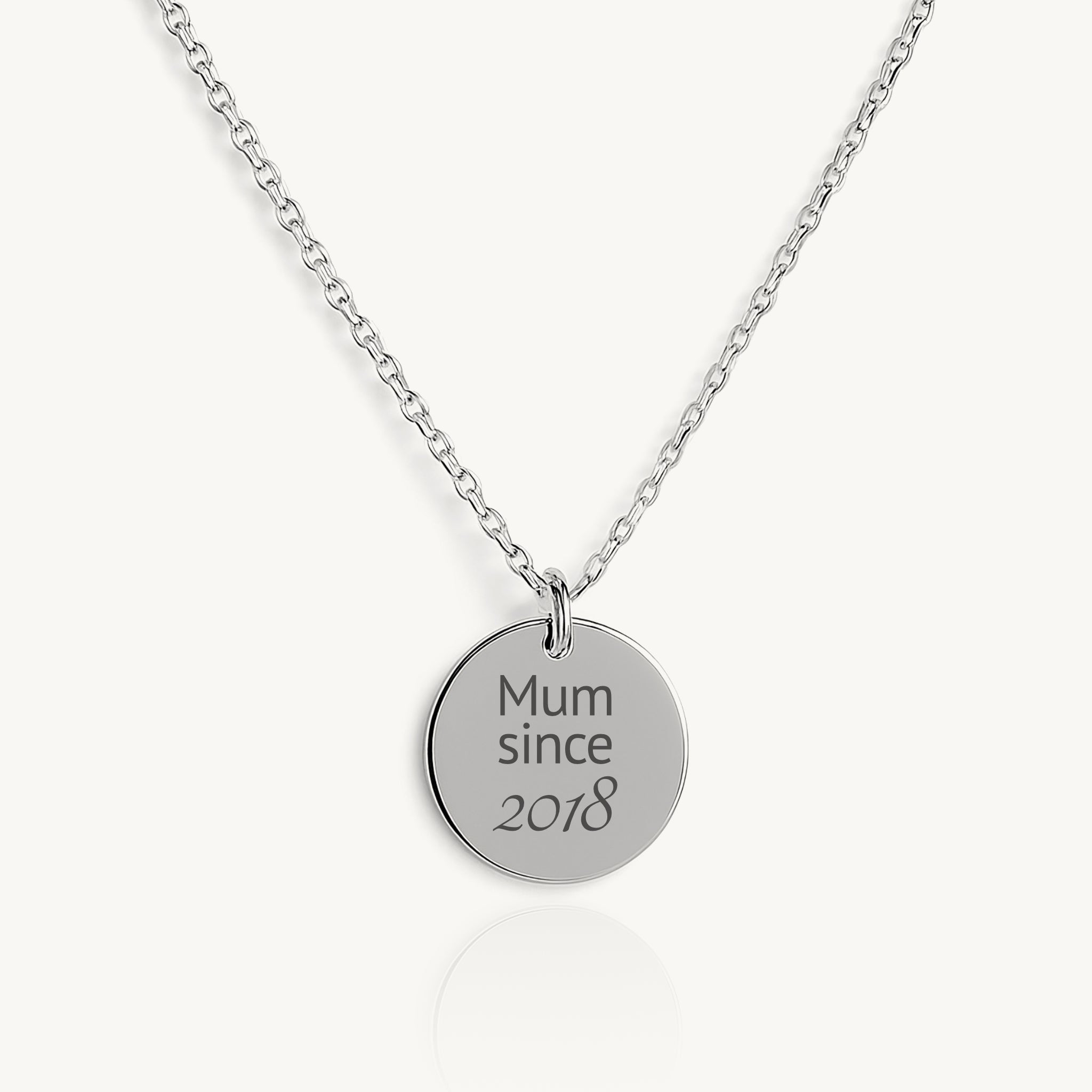 Halskette mit rundem Anhänger / Mum since